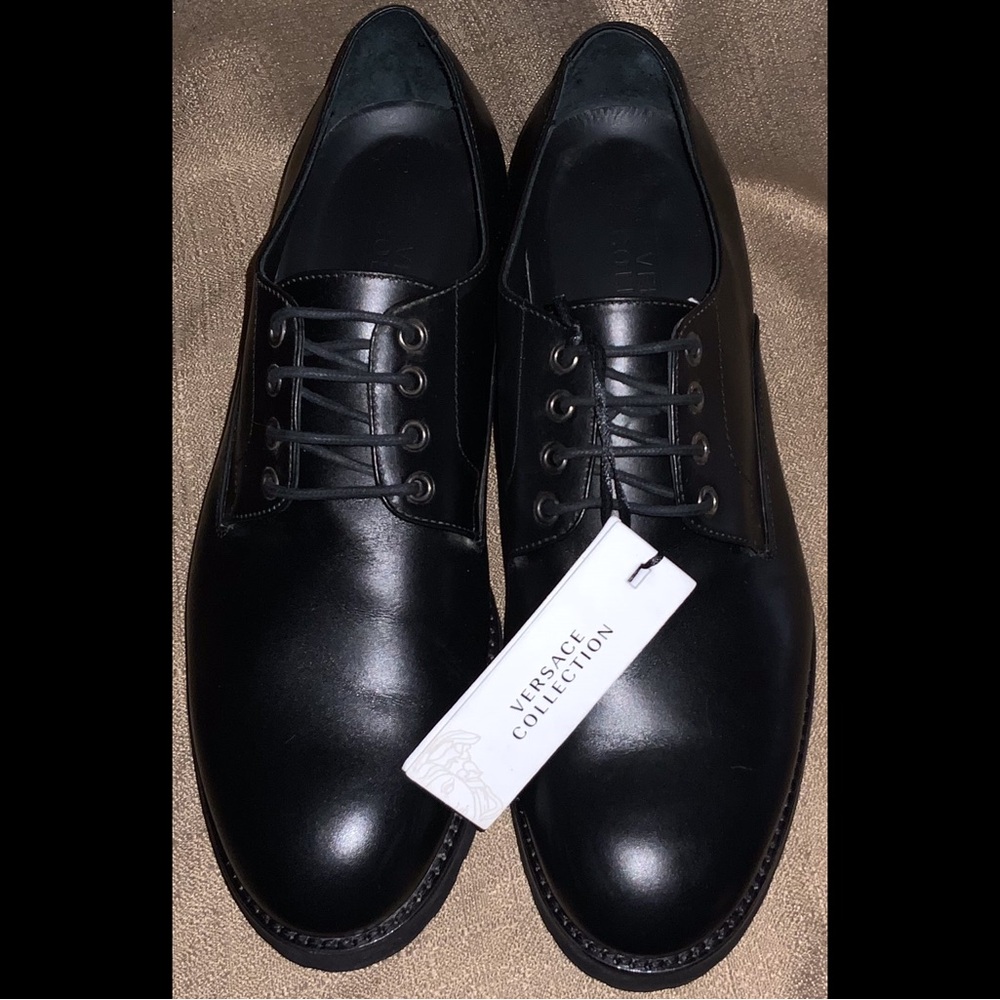 Versace Collection Classic Black Oxfords